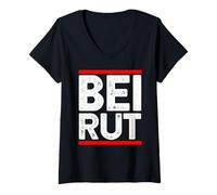 Donna Stile Beirut Libano Design T-Shirt Beirut Libano Maglietta con Collo a V