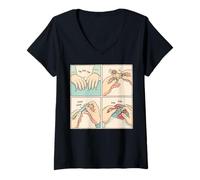 Donna Stim Stimming Consapevolezza dell'autismo Neurodivergente Autistico Maglietta con Collo a V