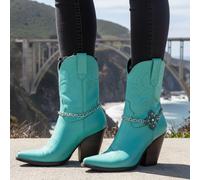 Donna Stivale Bracciale Metallo Argento Catena Cavigliera Turchese Croce Fascino