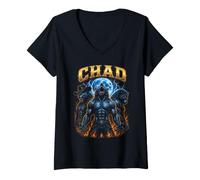 Donna Stivale Chad Sigma Alpha Wolf Maglietta con Collo a V