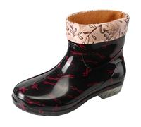 Donna Stivaletti Pioggia Moda Antivento Stivali con Suola Antiscivolo da Slip On Di Gomma Tacco Basso per Esterni Giardinaggio Chelsea Giardino e Cortile
