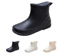 Donna Stivali da Pioggia a Metà Polpaccio Stivaletti da Giardino Impermeabili Stivaletti di Gomma Boots Stivali Pioggia da Donna a Metà Polpaccio Boots da Pioggia Impermeabili con Cinturino Fibbia