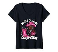 Donna Stivali e Bling è Cowgirl Thing, Black History Month Pride Maglietta con Collo a V