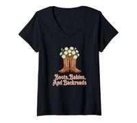 Donna Stivali Neonati E Backroads Country Mom Maglietta con Collo a V