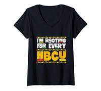 Donna STO Facendo Il tifo per Ogni HBCU - Black History African Pride Maglietta con Collo a V