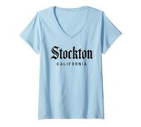 Donna Stockton California 209 MMA Sport Fighter Modesto Norcal Ca Maglietta con Collo a V