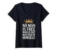 Donna Stoic Philosoper Citazione Stoicismo Motivazionale Detto Maglietta con Collo a V