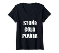 Donna Stone Cold Power Maglietta con Collo a V