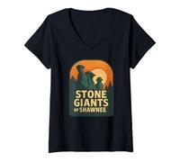 Donna Stone Giants of Shawnee Camicia Retro Garden of Gods Il Scenic Maglietta con Collo a V