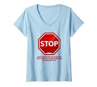 Donna Stop - No Man Comes To The Father John 14:6 Warning Sign Maglietta con Collo a V