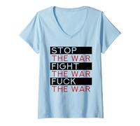 Donna Stop The War (Dichiarazione di Pace) Maglietta con Collo a V