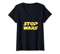 Donna Stop Wars, Fai Pace sulla Terra Maglietta con Collo a V