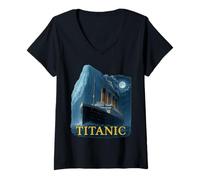 Donna Storia del Viaggio sul Titanic: Potenza oceanica Maglietta con Collo a V