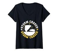 Donna Storm Chaser Extreme Weather Adventure Lover Gift Maglietta con Collo a V