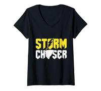 Donna Storm Chaser Extreme Weather Adventure Lover Gift Maglietta con Collo a V