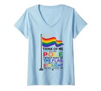 Donna Straight Ally Think of Me As The Pole Pride Supporter Maglietta con Collo a V