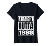 Donna Straight Outta 1988 Vintage 1988 Classic Birth of Birthday Maglietta con Collo a V
