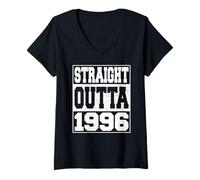 Donna Straight Outta 1996 Vintage Year 1996 Men Women Birthday Maglietta con Collo a V