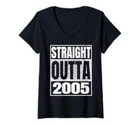 Donna Straight Outta 2005 Vintage 2005 Classic Birth of Birthday Maglietta con Collo a V