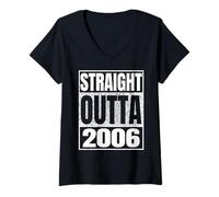 Donna Straight Outta 2006 Vintage 2006 Classic Birth of Birthday Maglietta con Collo a V