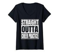 Donna Straight Outta Cheer Practice Graduation Class 2026 Funny Maglietta con Collo a V