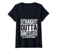 Donna Straight Outta Dance Class Graduation Class 2026 School Maglietta con Collo a V