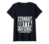 Donna Straight Outta Grad School Graduation Class 2026 Grad School Maglietta con Collo a V