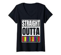 Donna Straight Outta Kindergarten Graduation Class Of 2025 Gifts Maglietta con Collo a V