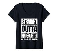 Donna Straight Outta Kindergarten Graduation Class Of 2026 Gifts Maglietta con Collo a V