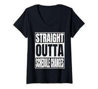 Donna Straight Outta Schedule Changes Class 2026 Gifts Graduation Maglietta con Collo a V