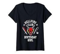 Donna Stranger Things Birthday Girl Ufficialmente Autorizzato Maglietta con Collo a V