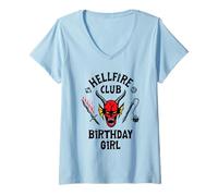 Donna Stranger Things Birthday Girl Ufficialmente Autorizzato Maglietta con Collo a V