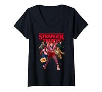 Donna Stranger Things Final Stand Comic Ufficialmente Autorizzato Maglietta con Collo a V