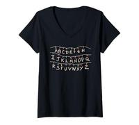 Donna Stranger Things Lights Maglietta con Collo a V