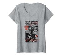Donna Stranger Things Newspaper Demogorgon Sighting Maglietta con Collo a V