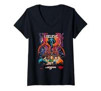 Donna Stranger Things Rightside Up Maglietta con Collo a V