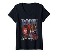 Donna Stranger Things Robin Homage Maglietta con Collo a V