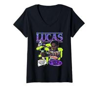 Donna Stranger Things Tales from '85 Lucas Maglietta con Collo a V