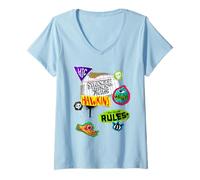 Donna Stranger Things Tales from '85 Scrapbook Icons Maglietta con Collo a V