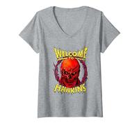 Donna Stranger Things Vecna Welcome To Hawkins Maglietta con Collo a V