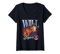 Donna Stranger Things Will Homage Maglietta con Collo a V