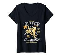 Donna Stray The Cat Outsiders Wanted Troublemakers Video Game Maglietta con Collo a V