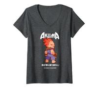 Donna Street Fighter Akuma Champion Capcom Arcade Anni '90 di Tendenza Y2K Maglietta con Collo a V