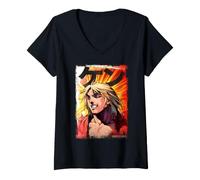 Donna Street Fighter Ken Champion Capcom Arcade Anni '90 Gaming Trend Maglietta con Collo a V