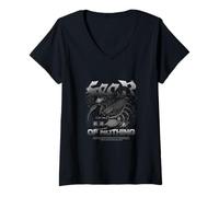 Donna Streetwear Scorpion - Audace estetica urbana Maglietta con Collo a V