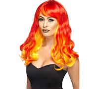 Donna Strega Diavolo Sposa Ondulato Ombre Parrucca Halloween Costume