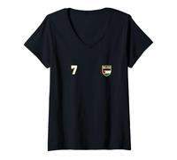 Donna Striscia di Gaza numero 7 calcio bandiera calcio # sette striscia di Gaza Maglietta con Collo a V