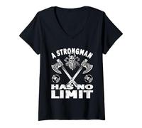 Donna Strongman Non ha Limiti di Allenamento con i Pesi roba Powerlifter Maglietta con Collo a V