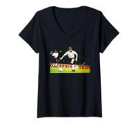 Donna Stuart Pearce Inghilterra V Turchia 1991 Coppa del Mondo di Calcio Maglietta con Collo a V