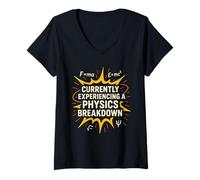 Donna Studente di Fisica Quantum Joke Schrödinger F = ma Nerd Gift Maglietta con Collo a V